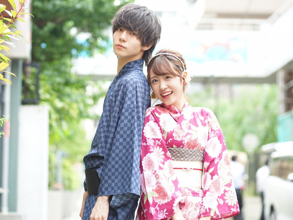 じゃらん夏sale 京都駅構内 浴衣レンタル シンプルデザイン スタンダードプラン 浴衣一式 小物 ヘアセット付き メンズ もok レンタル時の破損や汚れなど5万円分の安心補償付き 着物レンタルvasara京都駅店 じゃらん遊び体験