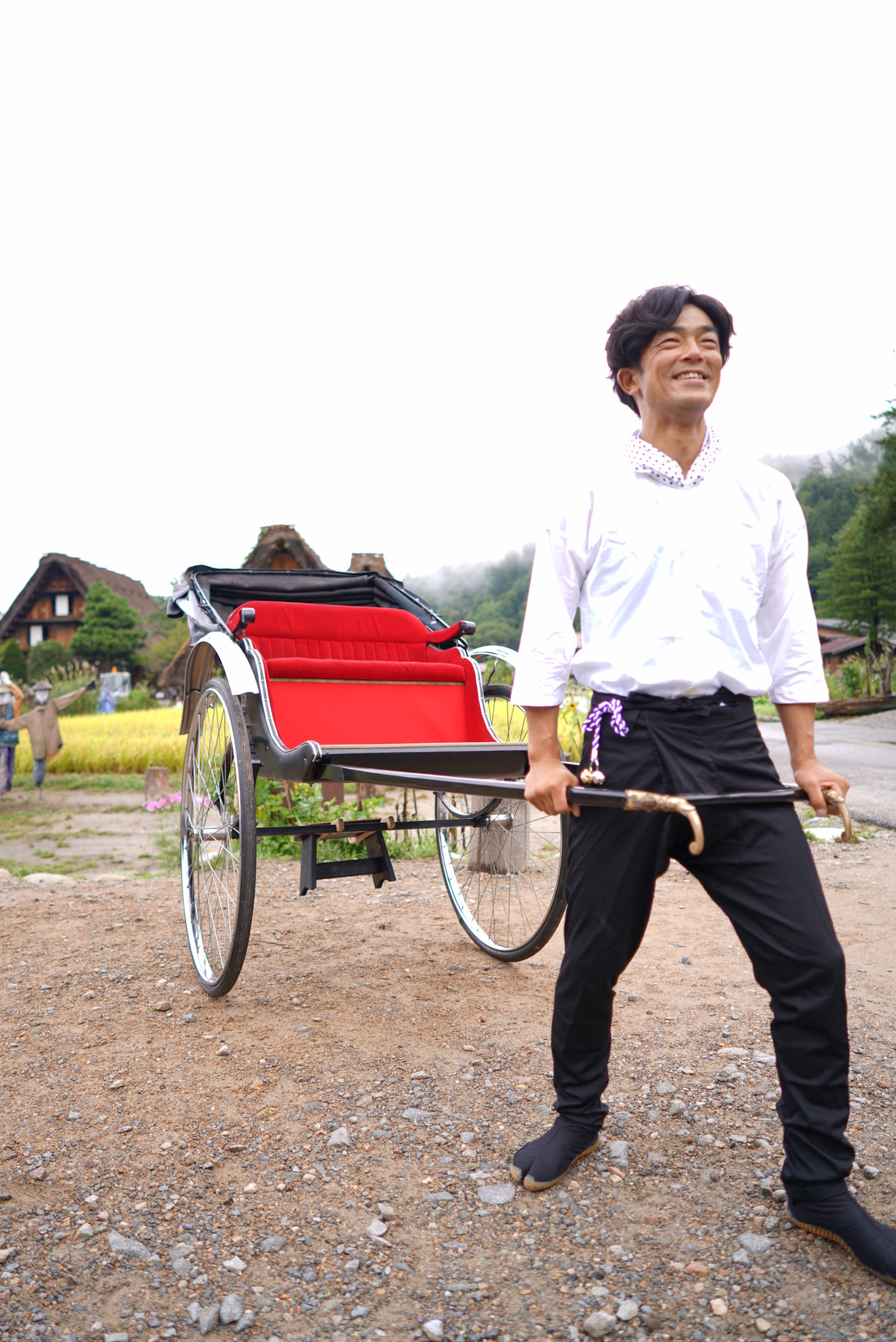 白川郷出身の車夫! しんちゃん!