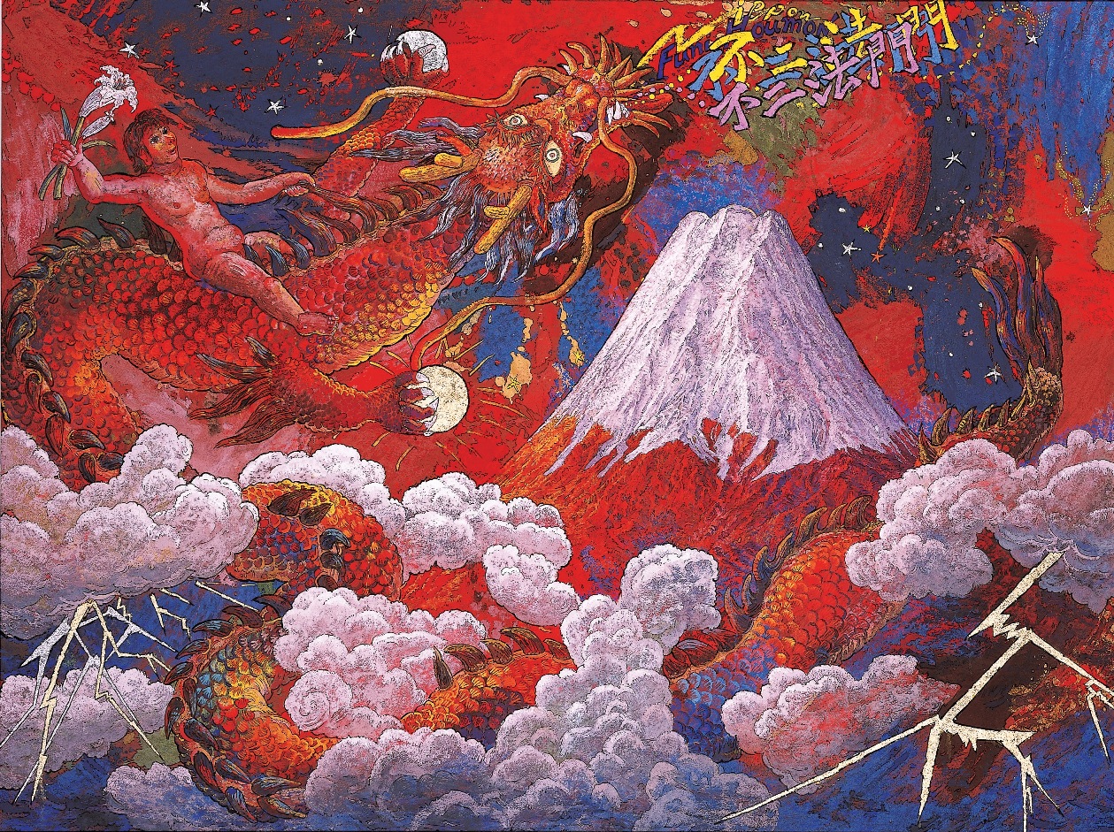 油絵 絵画 【天空の赤いお花畑】 油絵 油彩 油彩画 絵画 絵 【梅雨に咲く赤い紫陽花】 | HIROSHI1990