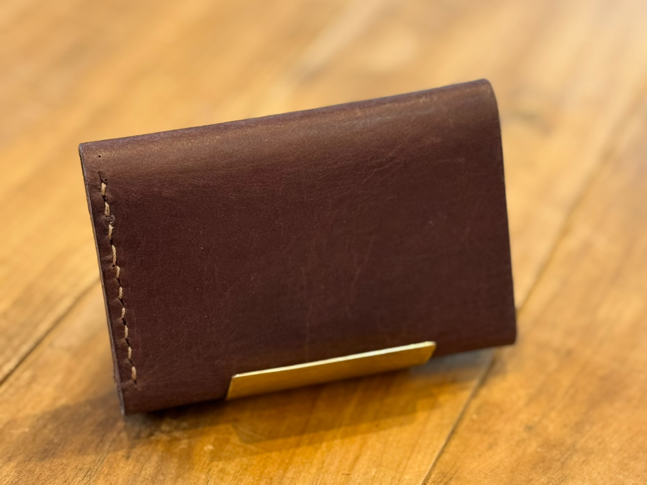 革の小さなお財布づくり