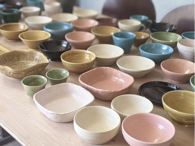 完成作品 手びねりと電動ロクロ