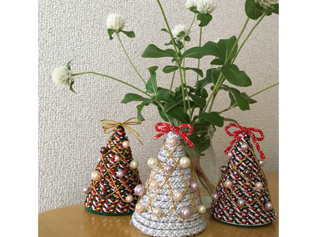 組紐で作るクリスマスツリー