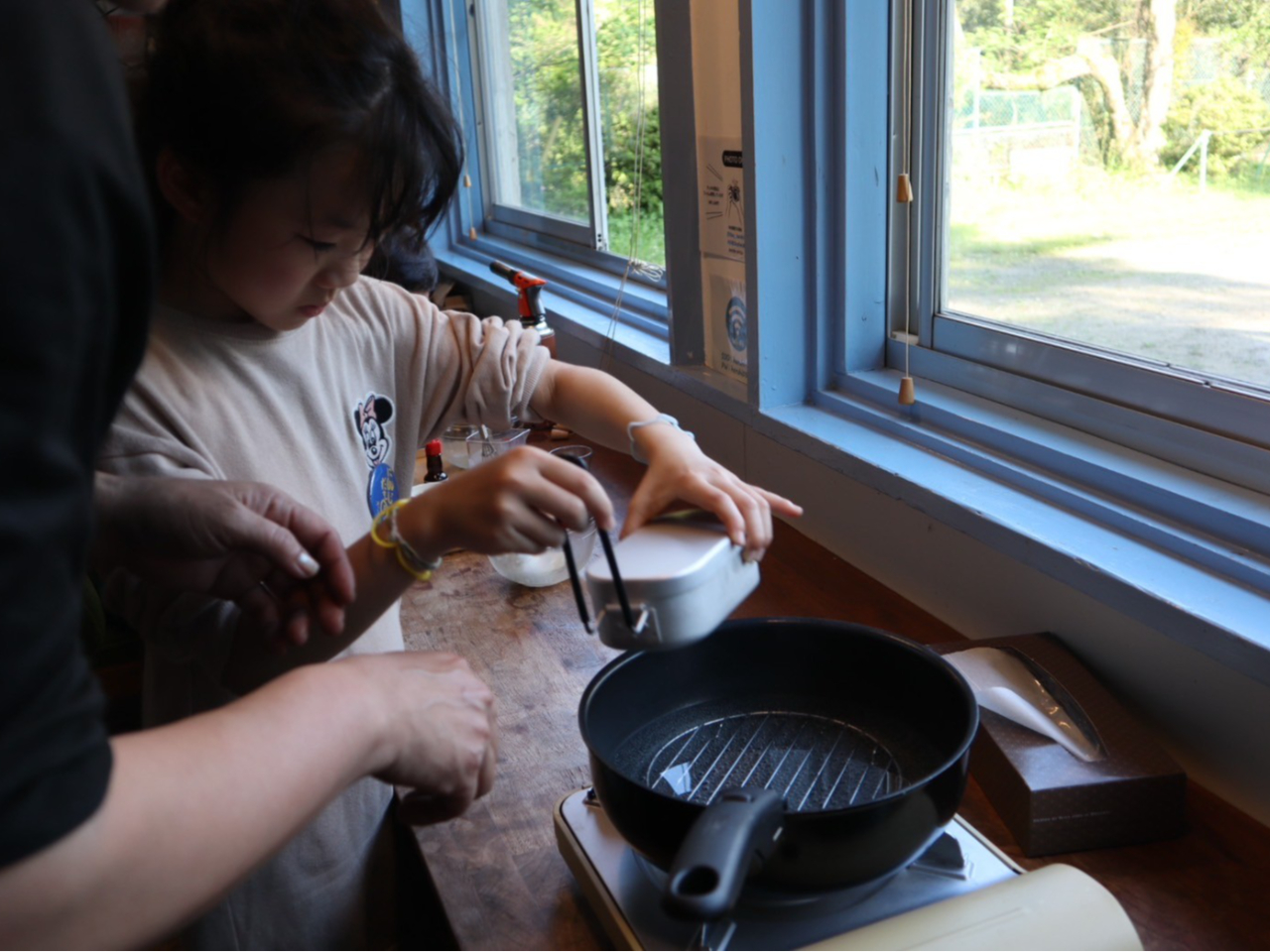 メスティンごと蒸します。