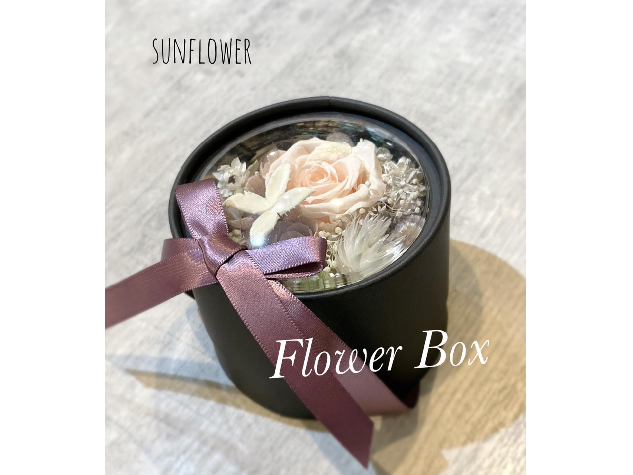 プリザーブドローズで作るBox flowerミニアレンジメント
