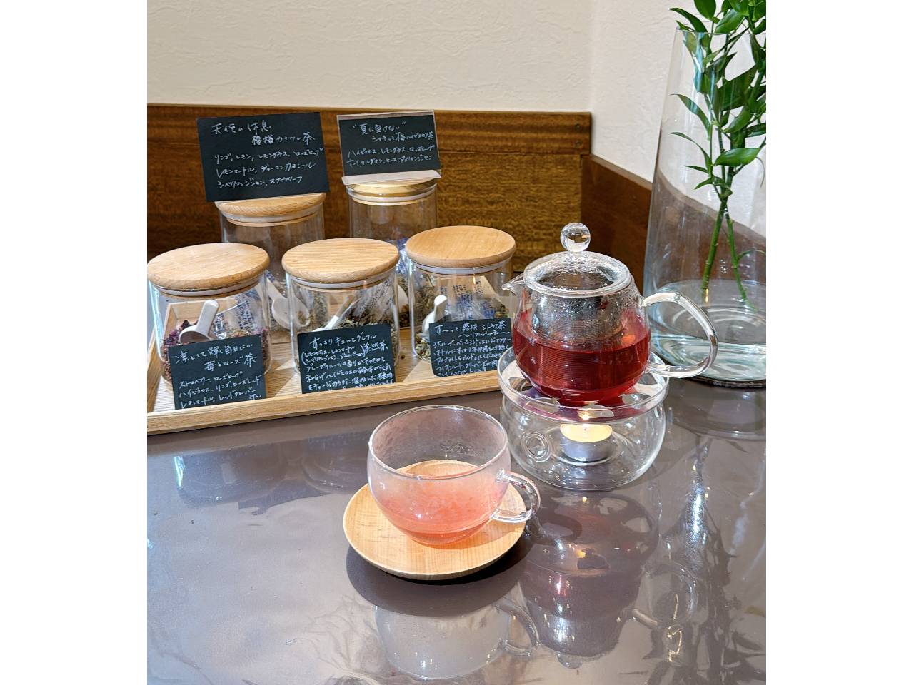 アフターレッスンに季節のハーブティーをお選び頂けます♪