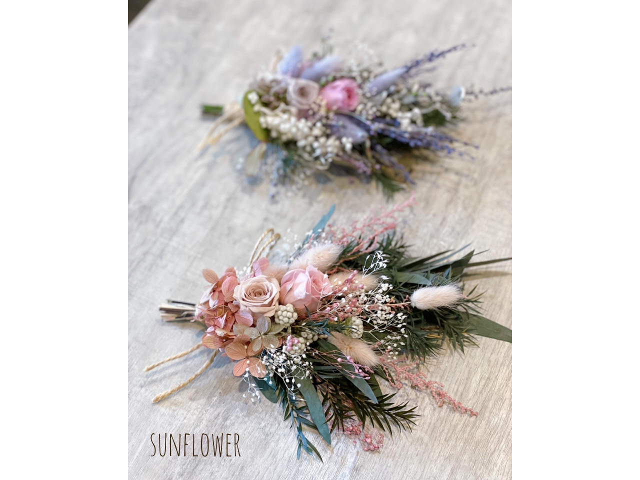 ドライフラワー&プリザーブドグリーンのカラフル☆スワッグ