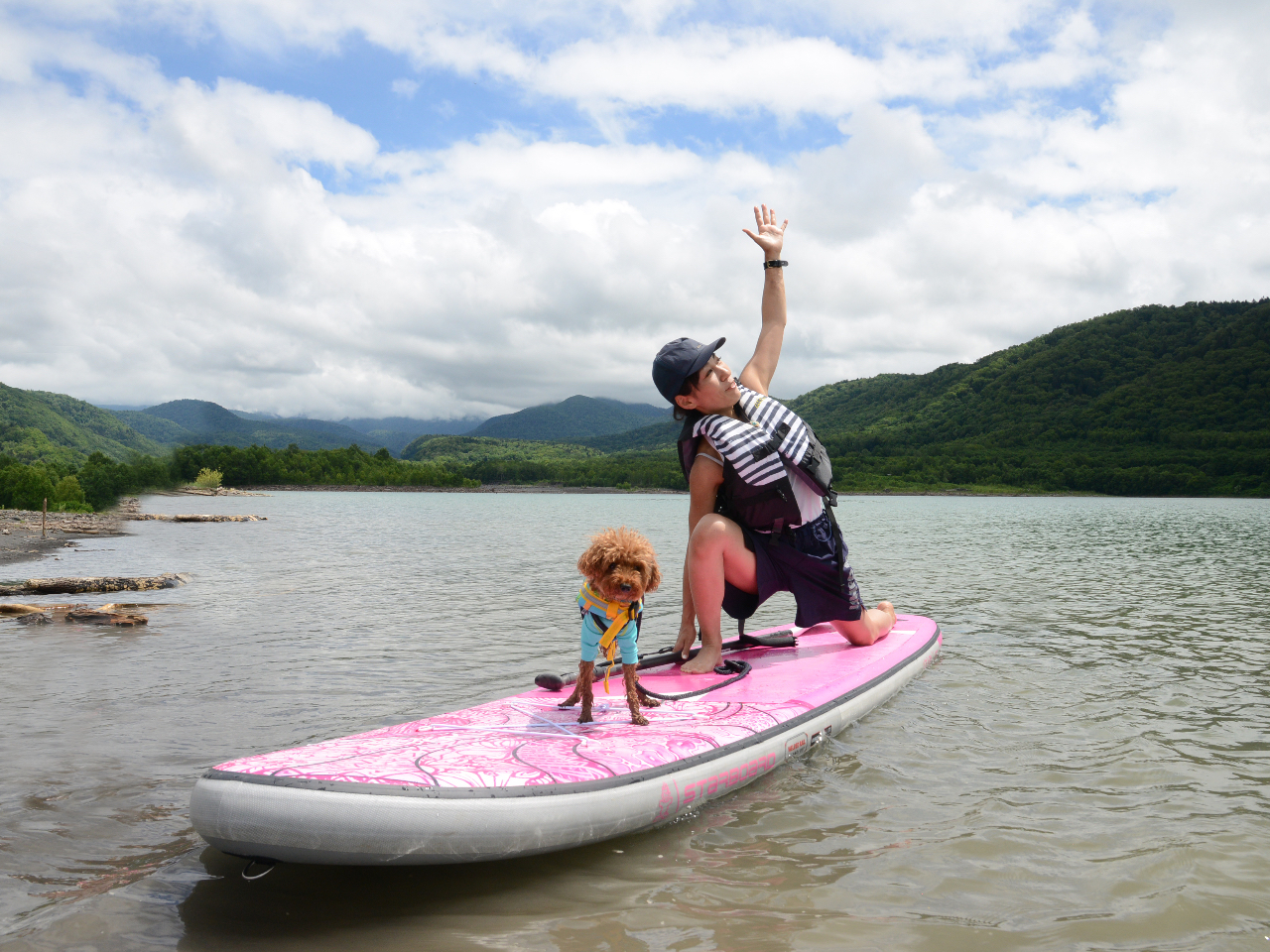 キラキラ光る湖面をのんびり水上散歩】サップクルージング ワンちゃん