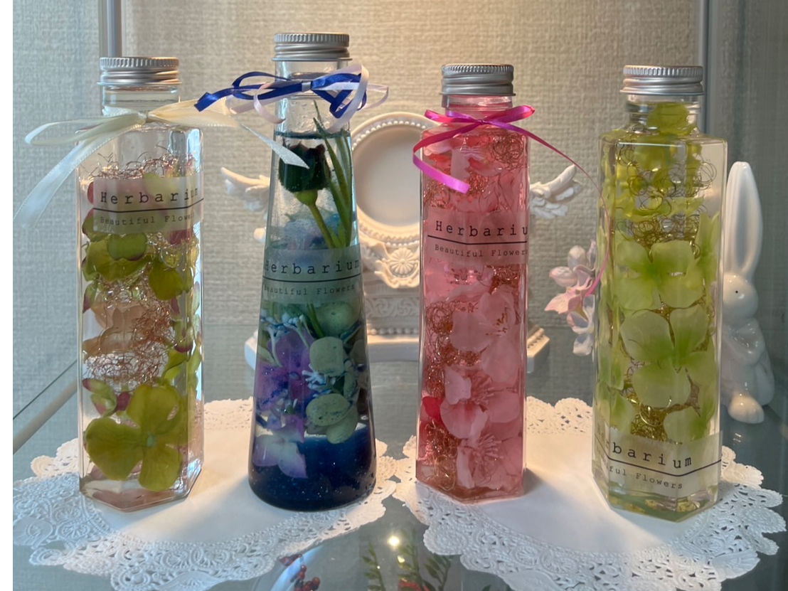 ハーバリウムを作りに徳島の当店にお越しになりました 楽しい旅の思い出にもなったようです