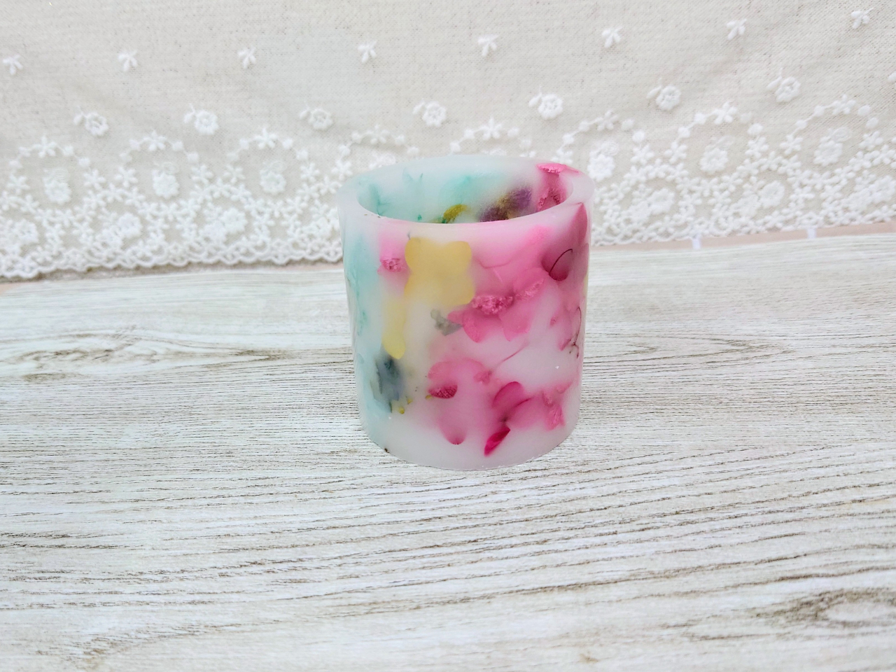 out シャンリー様 ほっこりバニラ♡LEDキャンドル ☆LEDライトで安心安全! お花がふんわり透けるボタニカル