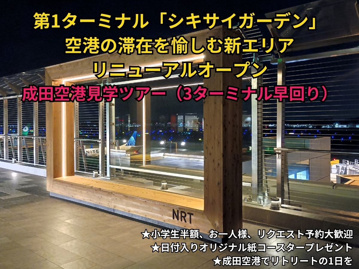 成田空港見学ツアー(3ターミナル早回り)★25億円規模で1年かけて整備された新エ...