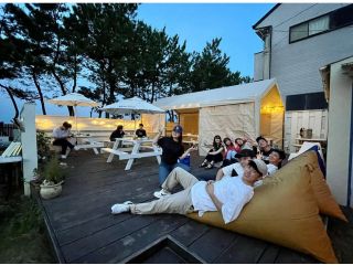 ビーチフロントのBBQスペース