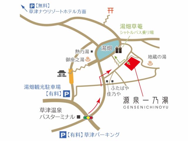 お車でお越しの場合は上記に記載の駐車場をご利用ください ※当施設に駐車場はございません