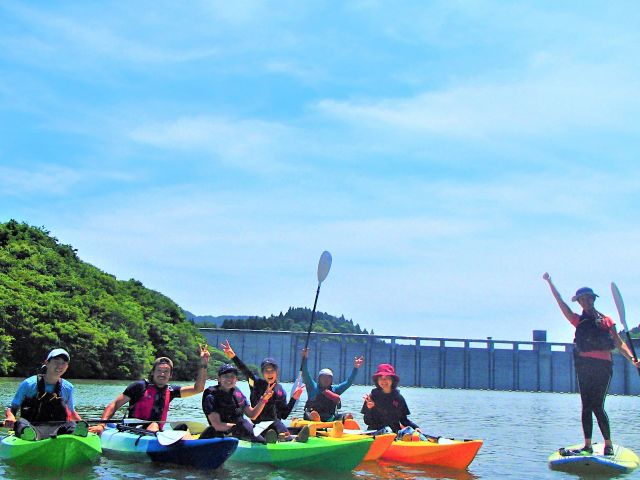 茨城県内で一番大きい小山ダム湖、とても広々として気持ちいい