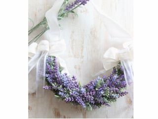 アーティフィシャルフラワー(造花)で作るハーフリース♪