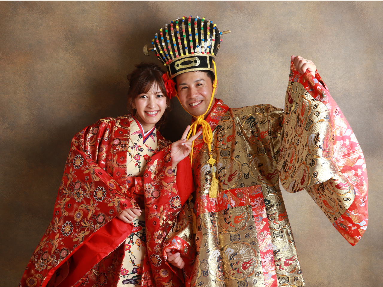 琉球国王&王妃の衣装が着れるコースはカップル限定Cコースだけ!