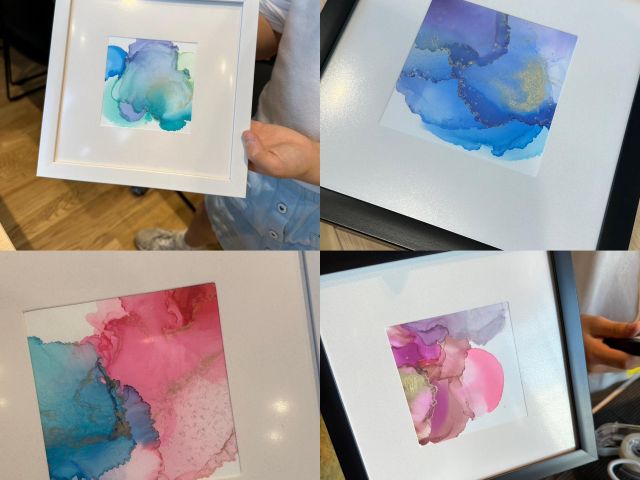 初めて体験した子供たちの作品!みんな大人顔負けの作品になりました。