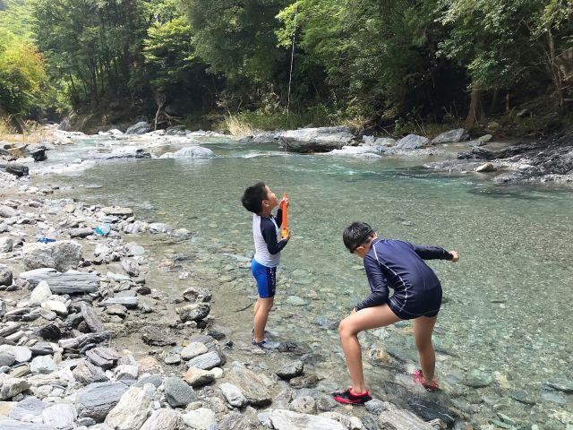 一日川遊びもできるので、子どもたちも大満足♪