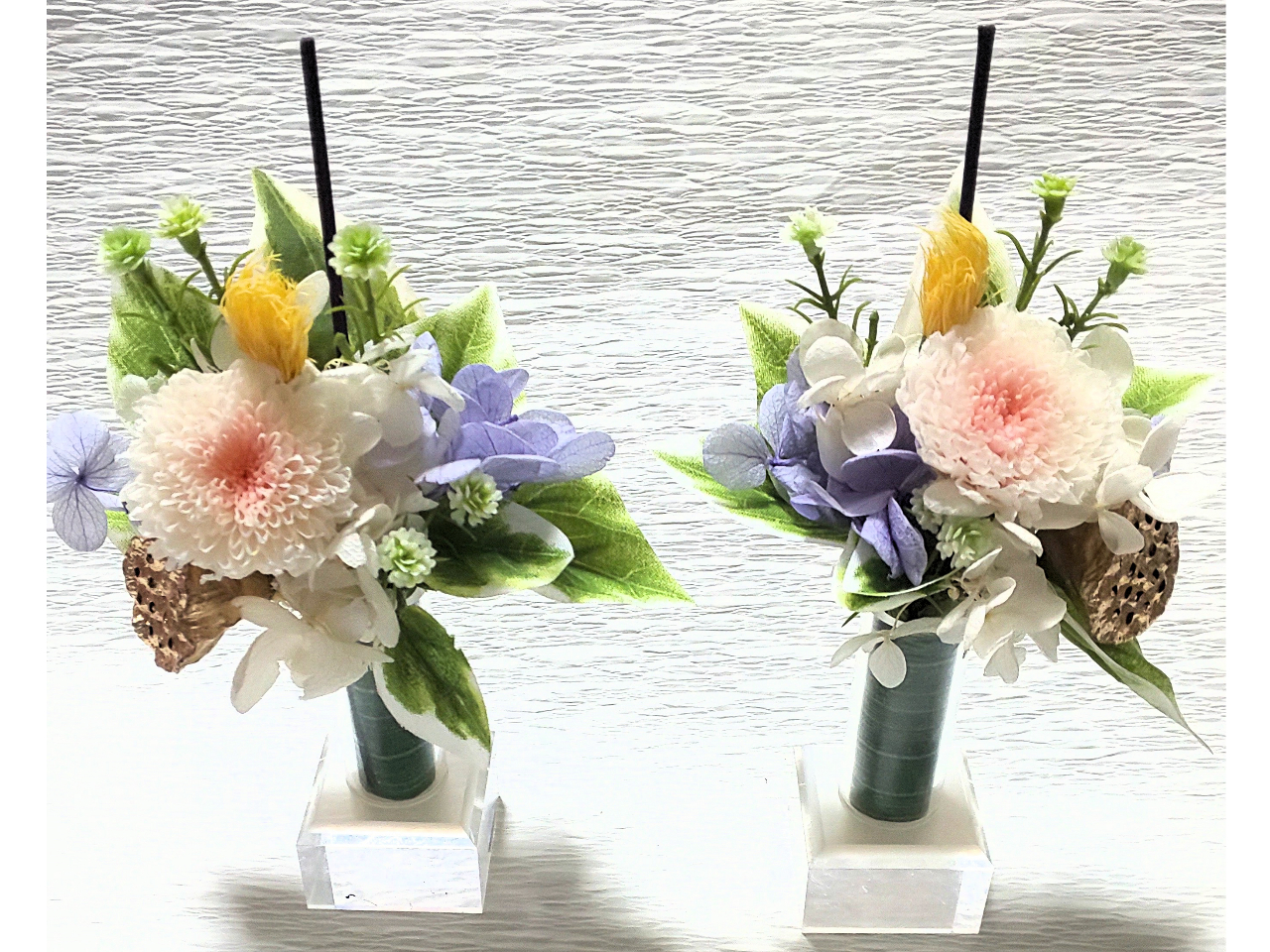 高さ 約15CM×横 約10CM  プリザーブドフラワー・アーティフィシャルフラワー×2つ 4000円