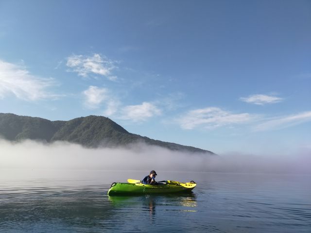 子供でも簡単に漕げる程早朝コンディションは素晴らしい!