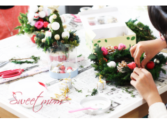 プリザーブドグリーンのクリスマスリース