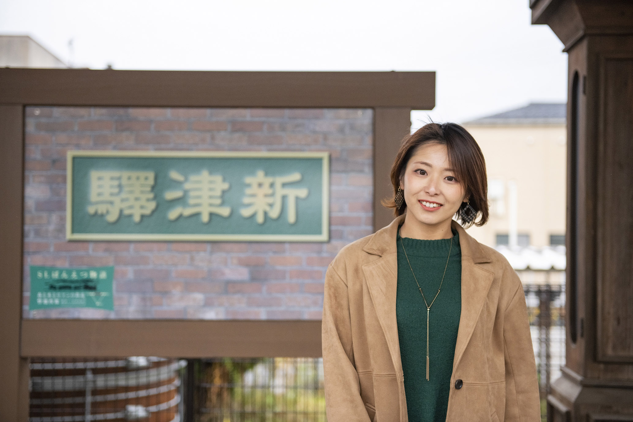 新津駅ホームにて。