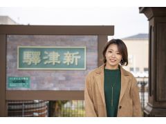 新津駅ホームにて。