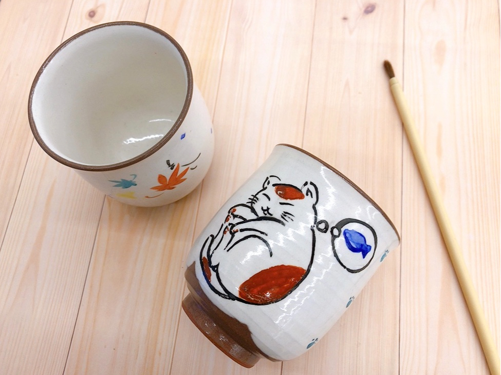 京都駅すぐ【清水焼 上絵付け体験】京都観光の伝統工芸体験！/あかね屋