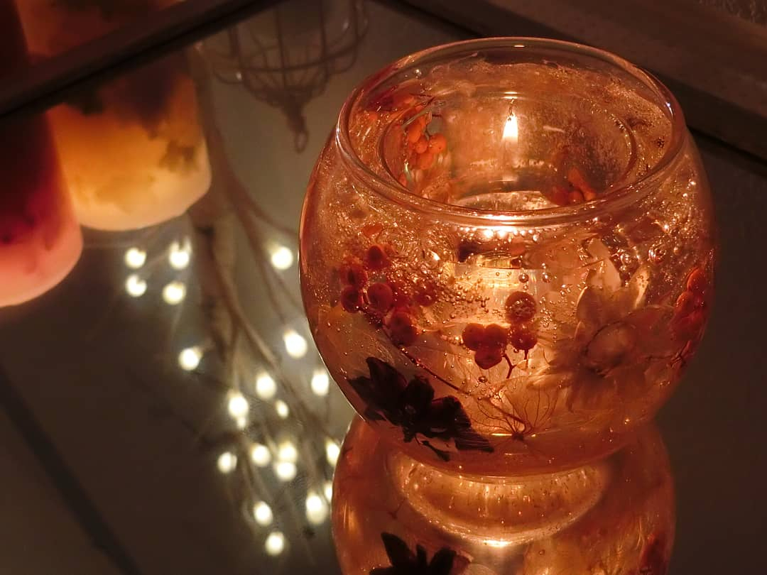 くり返し使えて人気！ボタニカルキャンドルホルダー(1個制作)/中に入れ