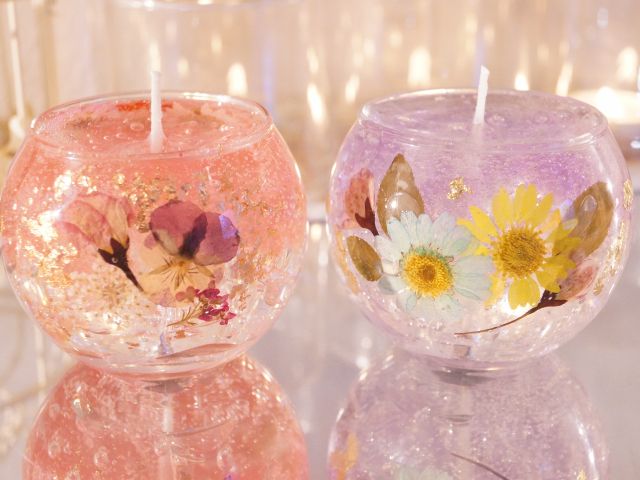 ころんと形がかわいい 押し花ジェルキャンドルグラスver 2個制作 Nocturne Candle じゃらん遊び体験 ころんと形がかわいい 押し花ジェルキャンドルグラスver 2個制作 Nocturne Candle じゃらん遊び体験