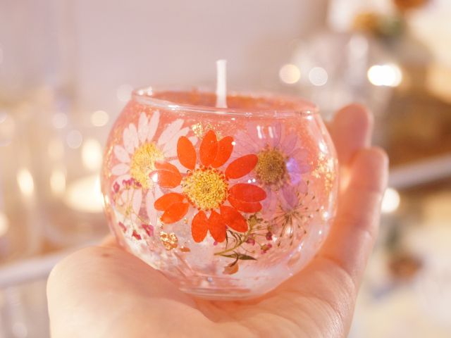 ころんと形がかわいい 押し花ジェルキャンドルグラスver 2個制作 Nocturne Candle じゃらん遊び体験 ころんと形がかわいい 押し花ジェルキャンドルグラスver 2個制作 Nocturne Candle じゃらん遊び体験