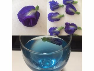 バタフライピーを使用したハーブティーは美しいブルーで、インスタ映え間違いなし!