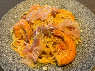 海老とトマトクリームパスタ