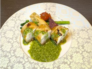 鶏モモ肉と茸とチーズのインボルティーニ