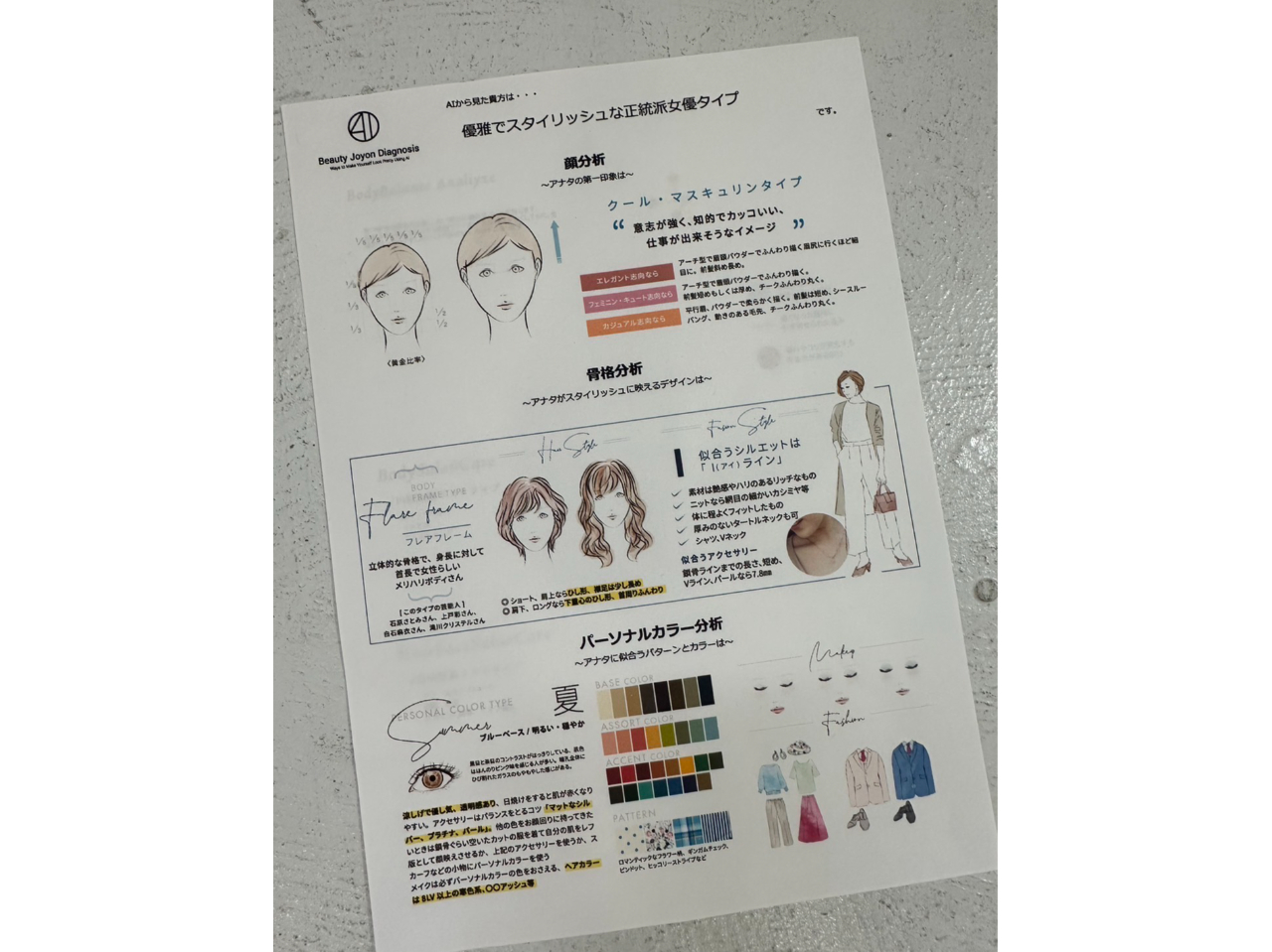 診断シートをお持ち帰りいただけます!