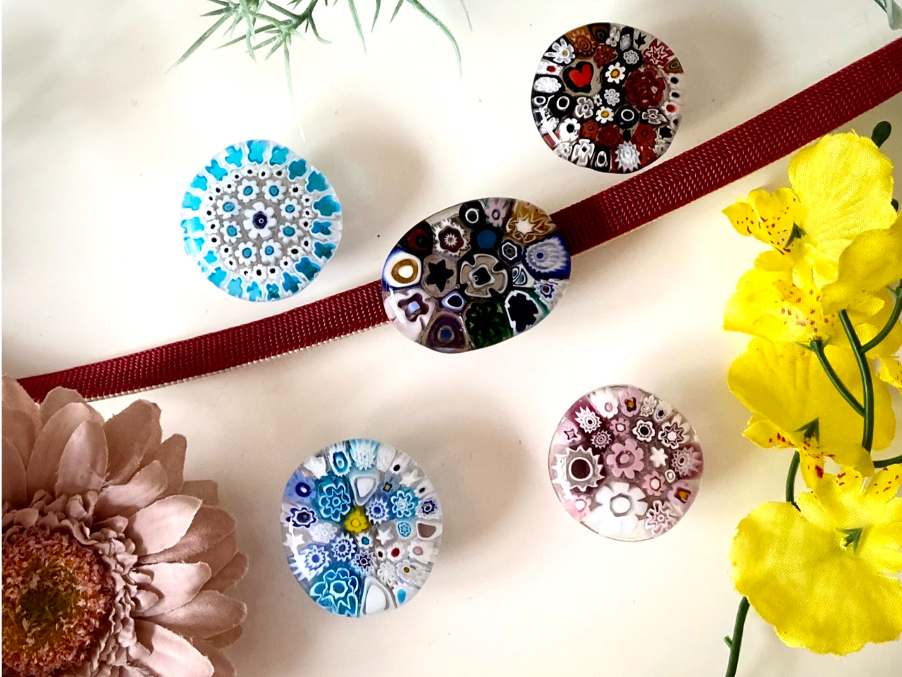 ベネチアンガラスで作る帯留