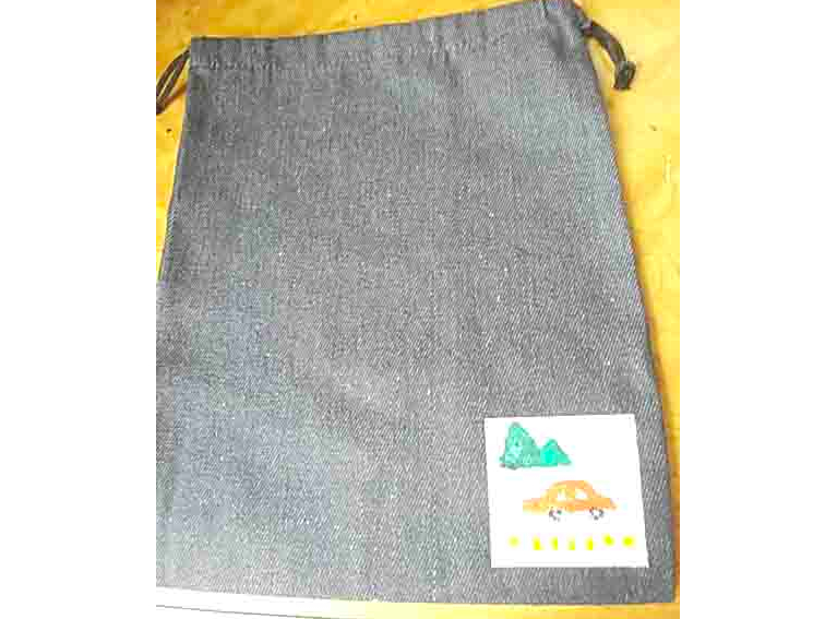 市販の巾着にワンポイント(A)着色。持ち込み1点なら着色はOK!