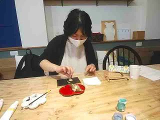 飛び入り体験で、素敵なイヤリングを完成されました♪