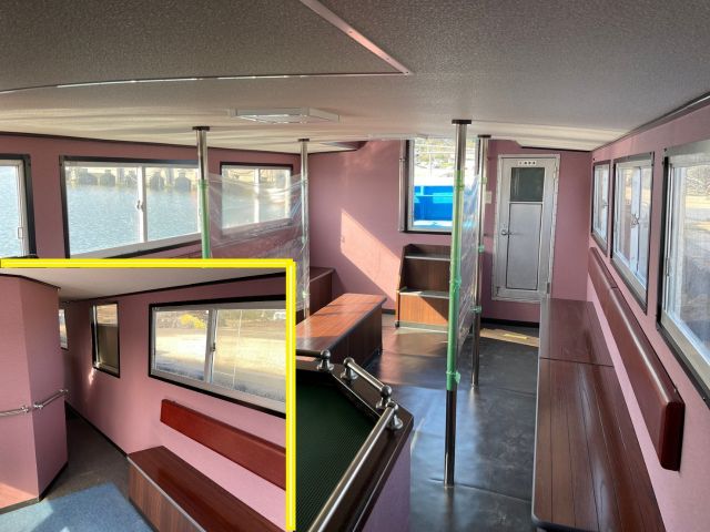 きれいな船内 ゆったりスペースです