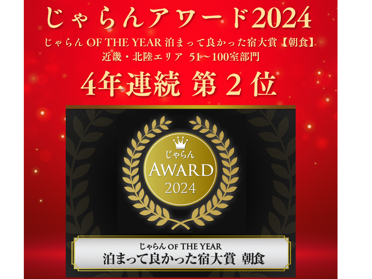 ������AWARD2024 ������OF THE YEAR ���܂��ėǂ������h��܁y���H�z 50���`100������ �ߋE�E�k���G���A�� ��Q�ʂ��l���������܂����I