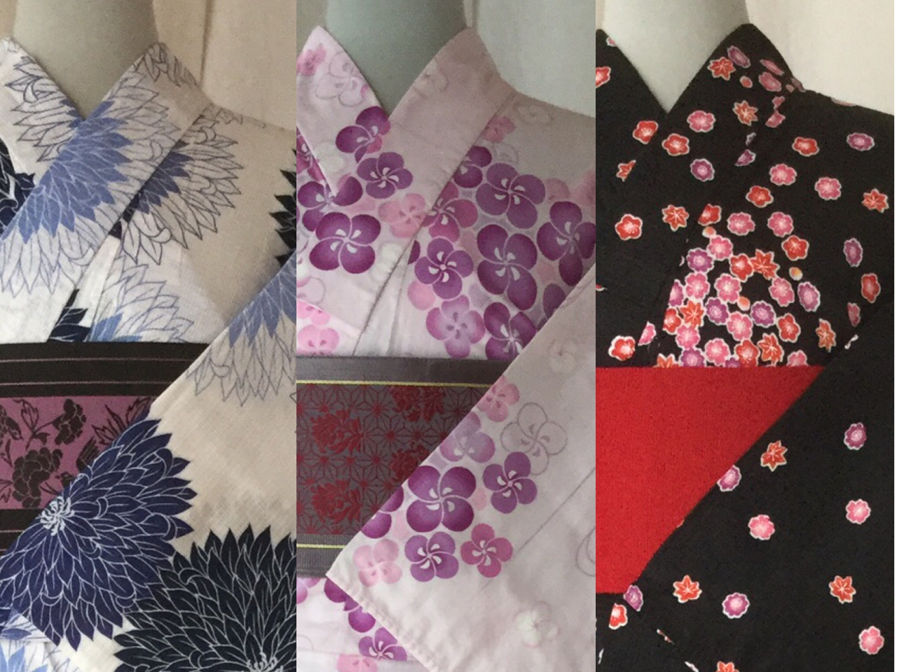 レンタル用 ゆかた(5月下旬〜9月上旬)女性は100着以上の中から選べます。男性用は40着以上から選べます。