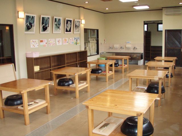 そば打ち工房内です