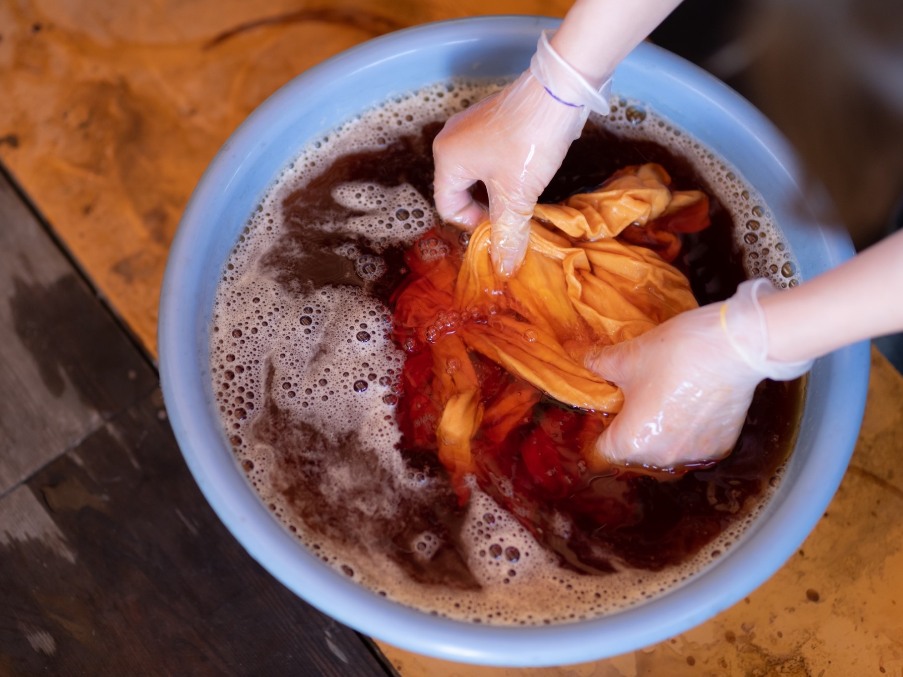 柿渋染め　手ぬぐい　ボレロ　赤色 みつる工芸 - 大原観光保勝会