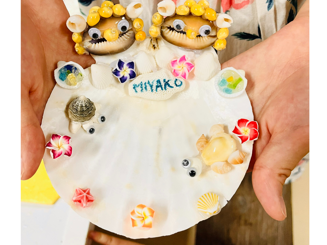 シーサー；貝細工 沖縄 宮古島】海宝館の貝細工体験『シーサー』おひとり様2200円