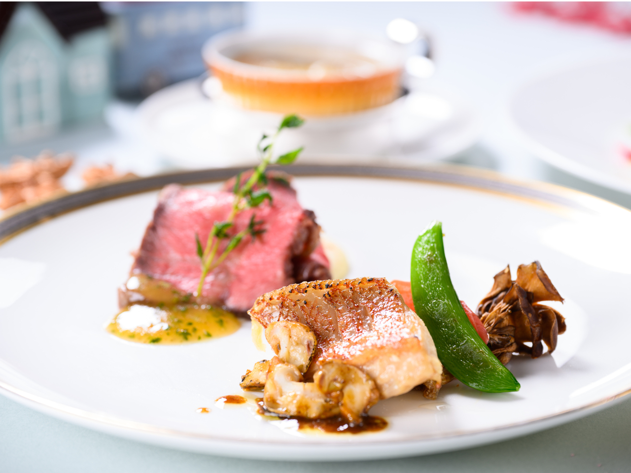 メインプレートはお肉とお魚両方たのしめます