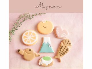 静岡県の名産品、名所をクッキーにしました。富士山、お茶、ひらき、みかんです。沼津市ミニョンで検索してみてね。Instagramに作品と募集レッスン掲載中