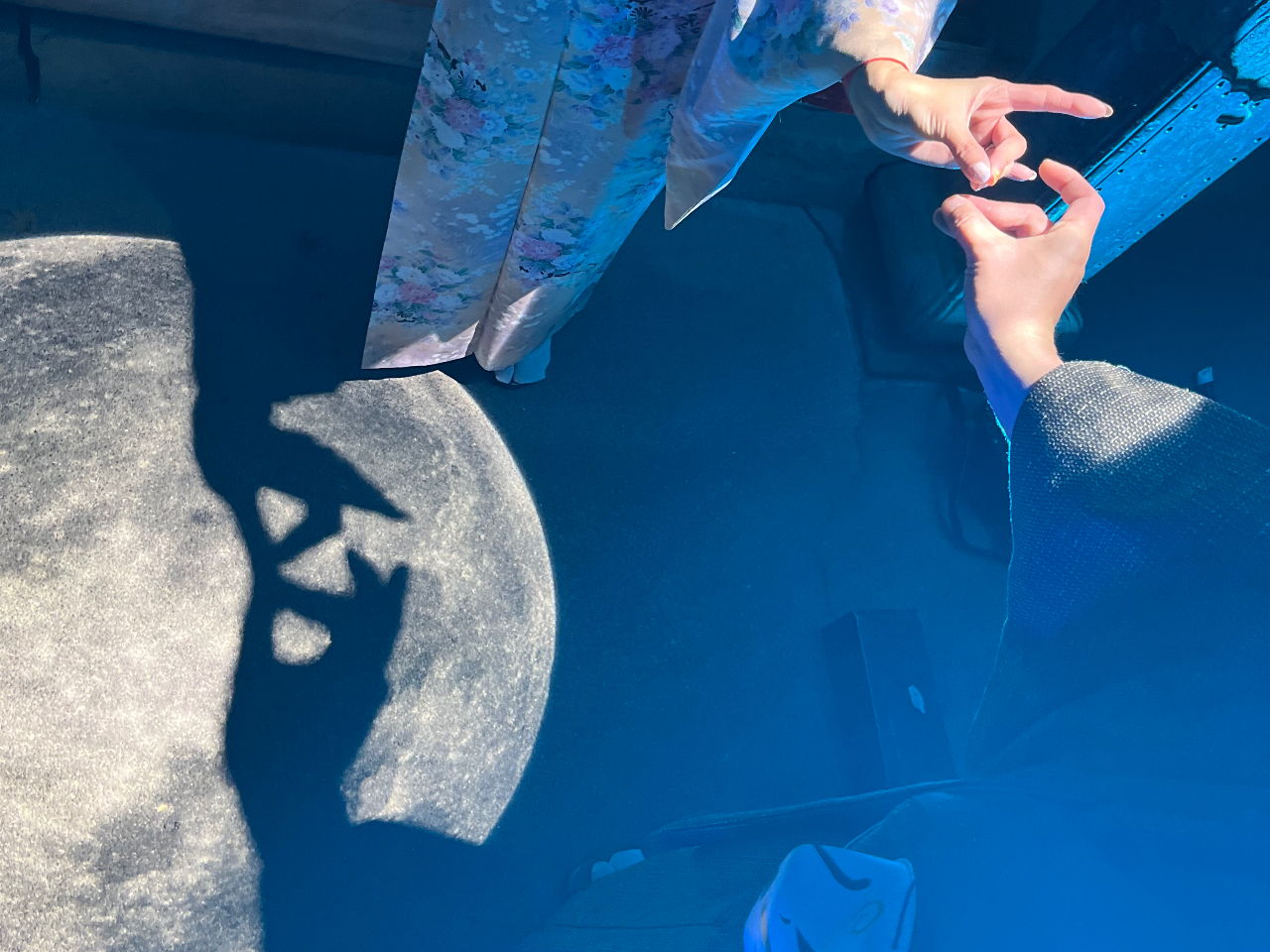 月をテーマにしたイルミネーションが各所に。