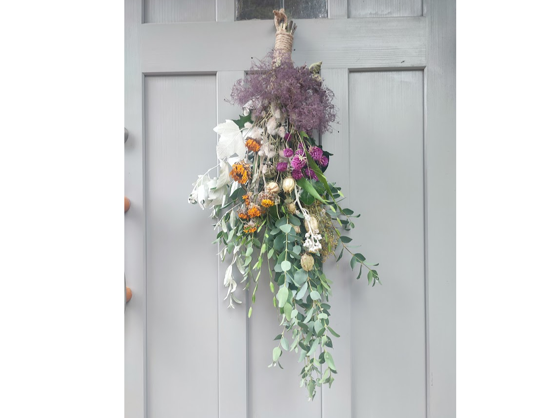 素朴な雰囲気♪ドライフラワーのスワッグをつくろう♪/ナチュラル