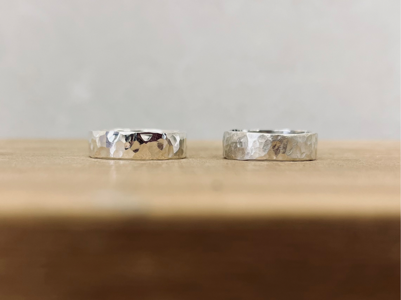 幅5mm鏡面槌目、艶消し槌目