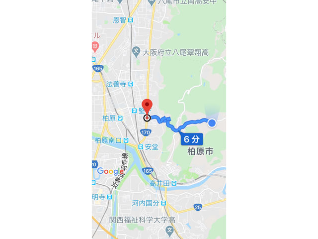 �匧������_����R��o��A�O���H�̐^�񒆂�J�̕��։���A���Ȃ�ɖ�1km�ŁA�܂邩��_�����ԏ�ł��B�J���ʂɃi�r����鎖������܂������������̂ł����Ӊ������B