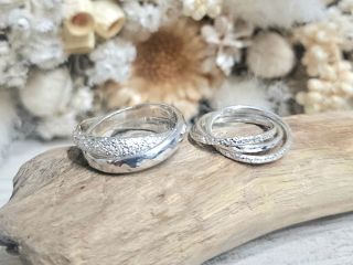 《2連リング体験》2連リングや3連リングも作れます。リングの幅で雰囲気が変わります。